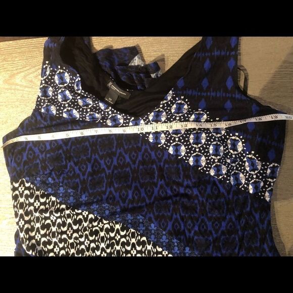 INC  plus Mix print ruched sleeveless dress 0X - Picture 6 of 6